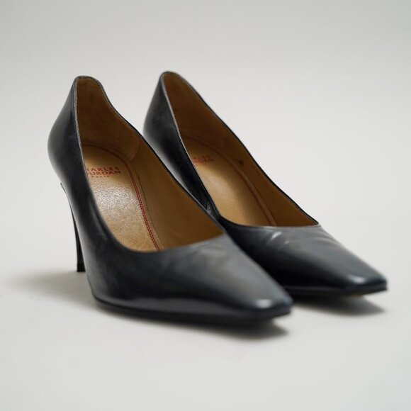 CHARLES JOURDAN Navy All Leather Pumps - Picture 1 of 9